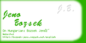 jeno bozsek business card